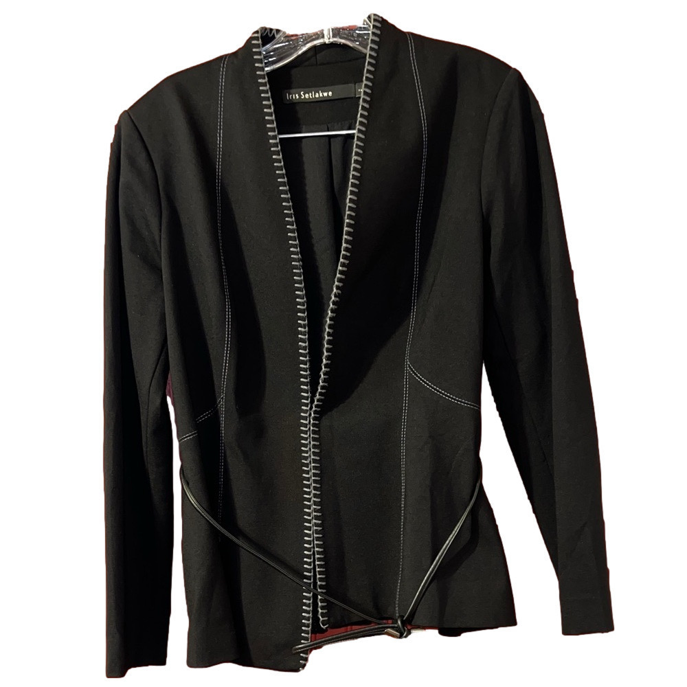 NWOT Iris Setlakwe Black Blazer with Stitch Detail Size 6